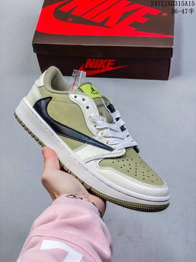 Travis Scott X Fragment Design X Jordan Air Jordan 1 Low Og Sp 倒钩2.0 三方联名闪电 低帮 篮