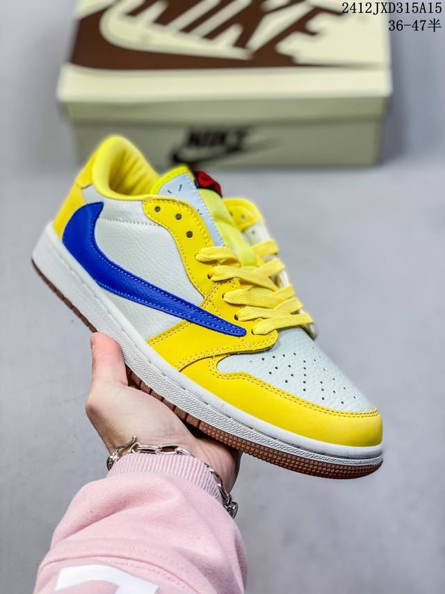 Travis Scott X Fragment Design X Jordan Air Jordan 1 Low Og Sp 倒钩2.0 三方联名闪电 低帮 篮