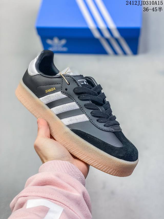 Adidas 阿迪达斯 男女运动鞋 三叶草 Hello Kitty 猫 Sambavegan休闲鞋德训复古板鞋经典运动鞋，采用环保设计的焕新adidas Sam