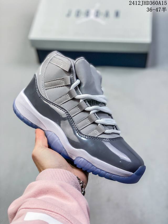 Air Jordan 11 Concord Aj11 乔11高帮红黑白漆皮篮球鞋 原楦原底开发，渠道客供头层皮，进口碳板 Solo气垫缓震中底 货号：37803