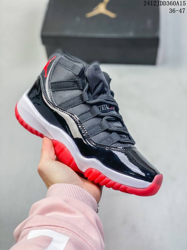 Air Jordan 11 Concord Aj11 乔11高帮红黑白漆皮篮球鞋 原楦原底开发，渠道客供头层皮，进口碳板 Solo气垫缓震中底 货号：37803