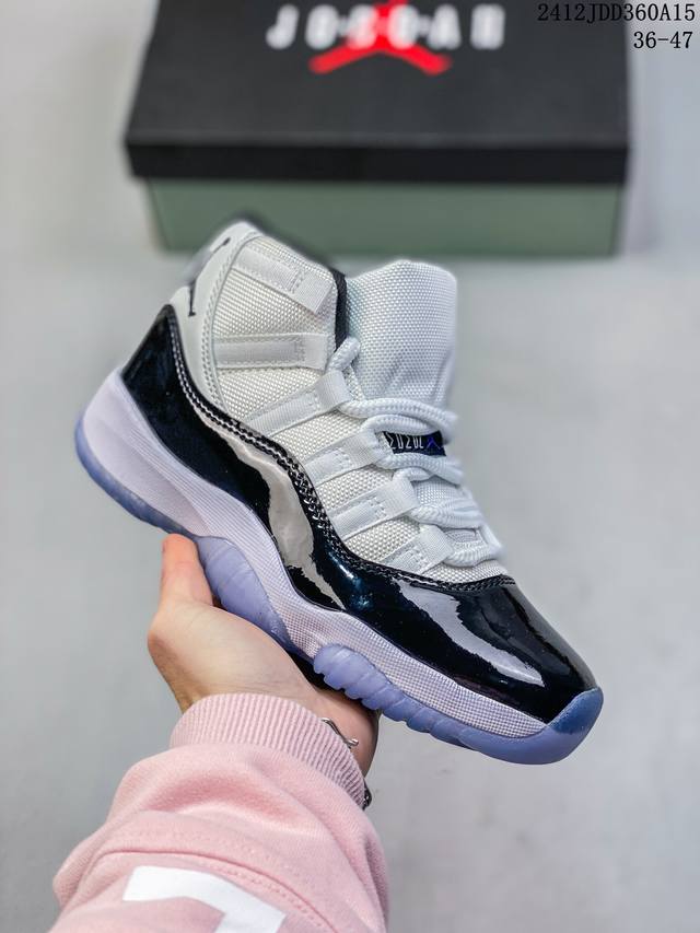 Air Jordan 11 Concord Aj11 乔11高帮红黑白漆皮篮球鞋 原楦原底开发，渠道客供头层皮，进口碳板 Solo气垫缓震中底 货号：37803