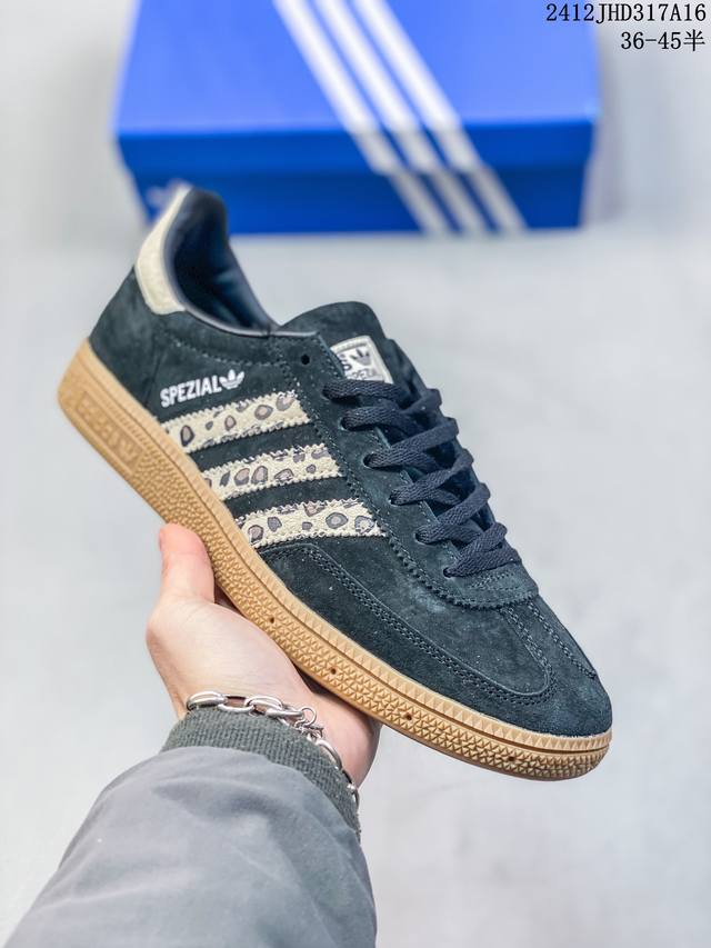 Adidas Originals Handball Spezial 系列舒适百搭防滑耐磨低帮训练鞋男女款 黑棕 尺码：36-45半 编码：12Jhd317A16