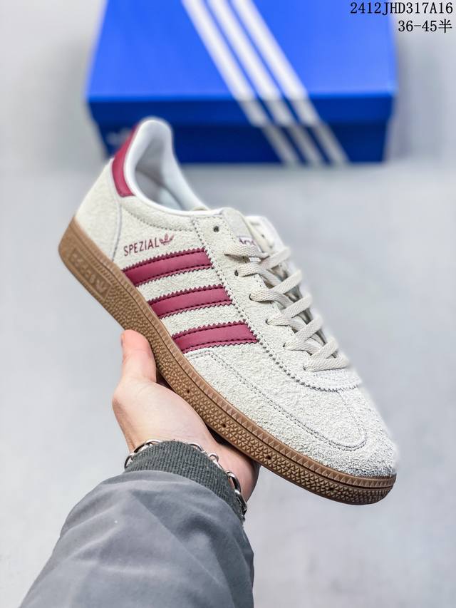 Adidas Originals Handball Spezial 系列舒适百搭防滑耐磨低帮训练鞋男女款 黑棕 尺码：36-45半 编码：12Jhd317A16