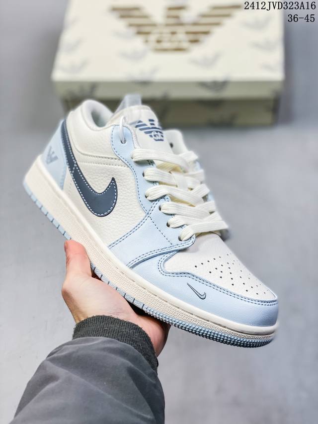 海外爆款限量发售！公司级 Nike Jordan Air Jordan 1“古驰联名 羊皮青” 高端定制 低帮 复古 减震 防滑 耐磨 篮球鞋 定制鞋盒 大厂纯