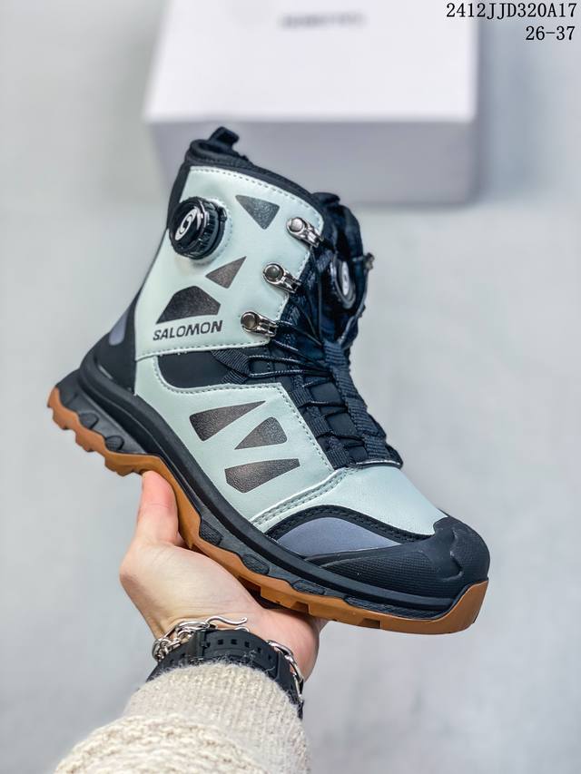 童鞋 Salomon Xa Pro 3D Adv 萨洛蒙 靴子 户外高帮越野跑鞋 鞋面采用sensifit贴合技术 全方位贴合包裹脚型 鞋跟部鞋底牵引设计 提供