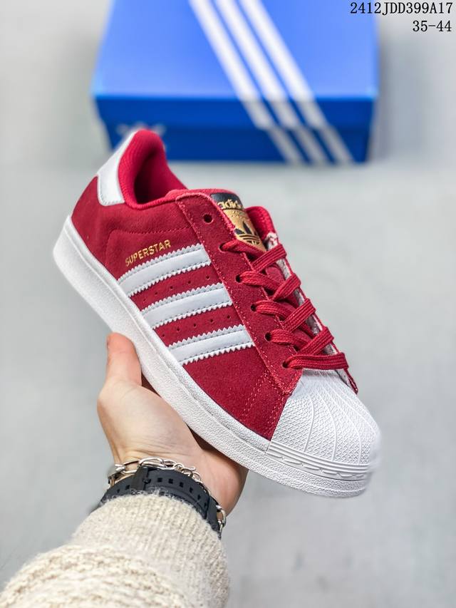 阿迪达斯adidas Originals Superstar 贝壳头经典百搭休闲运动板鞋 高密度eva发泡软缓震中底拉帮工艺 尺码：35-44半 编码：12J