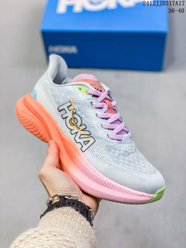 Hoka One One Mach 6 舒适柔软防滑低帮跑步鞋男款 白橙色 尺码：见图 编码：12Jjd317A17