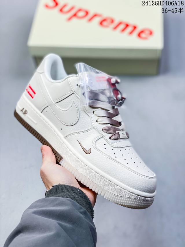 海外限量发售！公司级nike Air Force 1 '07 Low “斯图西联名--深蓝米白”空军一号 低帮 运动鞋 休闲鞋 折边针车 工艺难度大 原楦头原纸