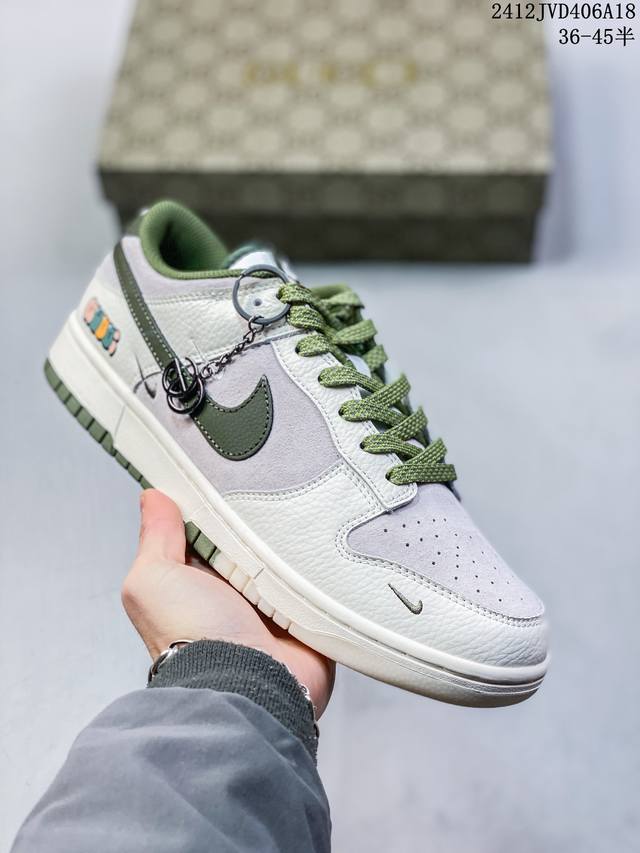 海外爆款限量发售！公司级 Nike Sb Dunk Low“古驰联名 猪八米黄绿勾” 周年高端定制 低帮休闲板鞋 定制鞋盒 大厂纯原品质出货 超高清洁度 皮料切