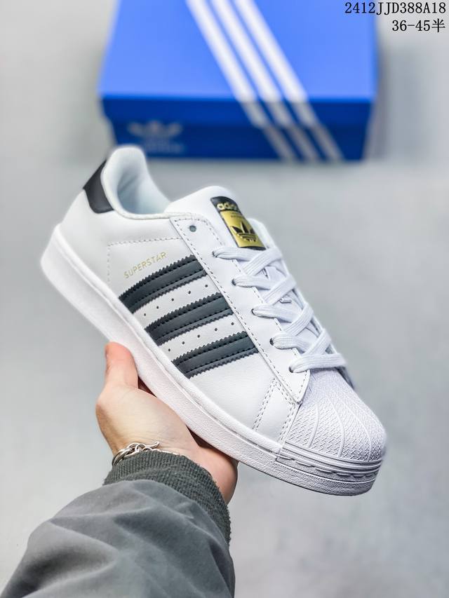 真标阿迪达斯adidas三叶草 Originals Superstar贝壳头系列低帮经典百搭休闲运动板鞋 货号:Eg4958 尺码:36 36.5 37 38