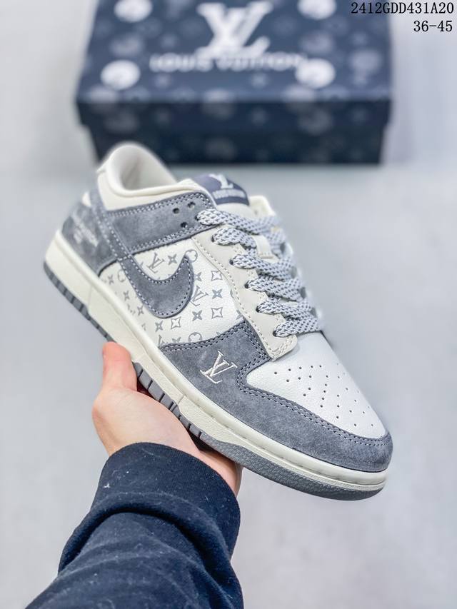 新款上新 Nk Sb Dunk Low Lv联名牛仔蓝 周年高端定制 低帮休闲板鞋 #高端定制鞋盒 原装头层材料 独家版型蒸餾加工 大厂纯原品质出货 超高清洁度