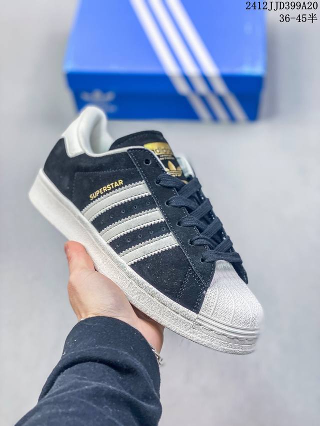 阿迪达斯adidas Originals Superstar 贝壳头经典百搭休闲运动板鞋 高密度eva发泡软缓震中底拉帮工艺 12Jjd399A20