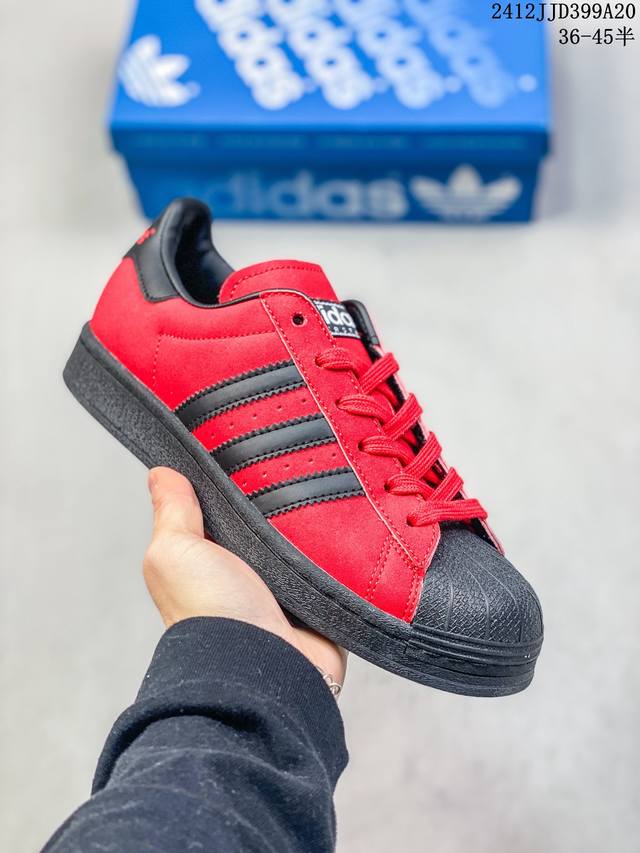 阿迪达斯adidas Originals Superstar 贝壳头经典百搭休闲运动板鞋 高密度eva发泡软缓震中底拉帮工艺 12Jjd399A20