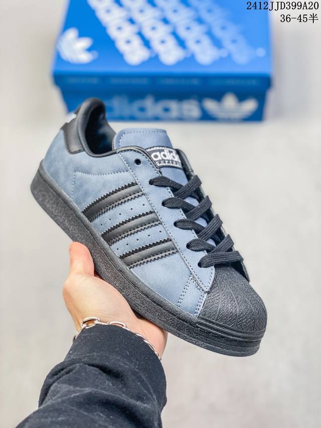 阿迪达斯adidas Originals Superstar 贝壳头经典百搭休闲运动板鞋 高密度eva发泡软缓震中底拉帮工艺 12Jjd399A20