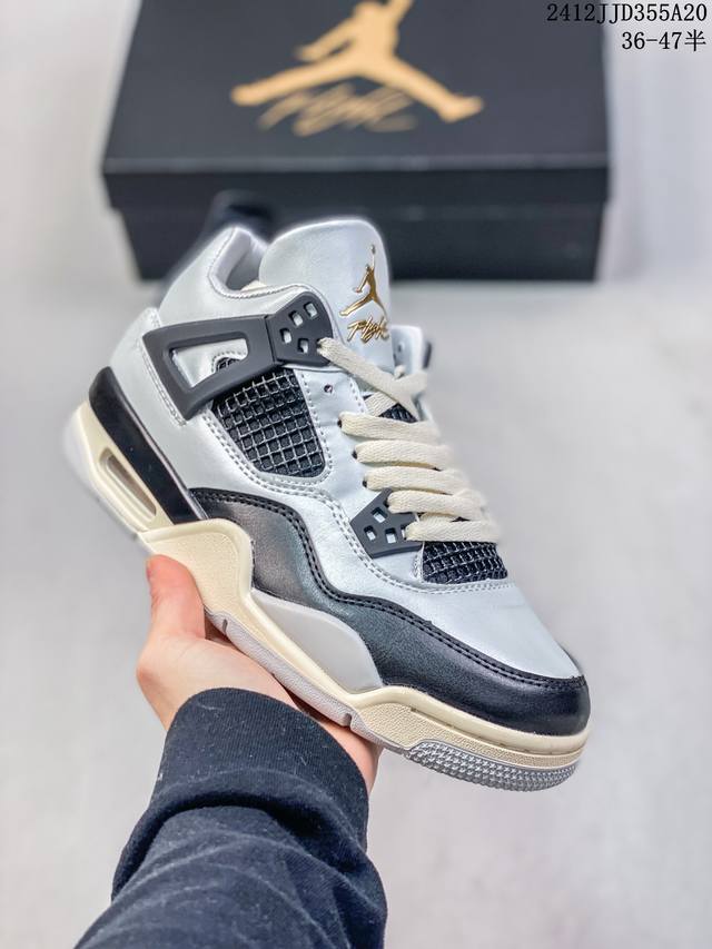 真标耐克nike Air Jordan 4 Retro 迈克尔 乔丹aj4代中帮复古休闲运动文化篮球鞋 货号:Fz8585-070 尺码:36 36.5 37.