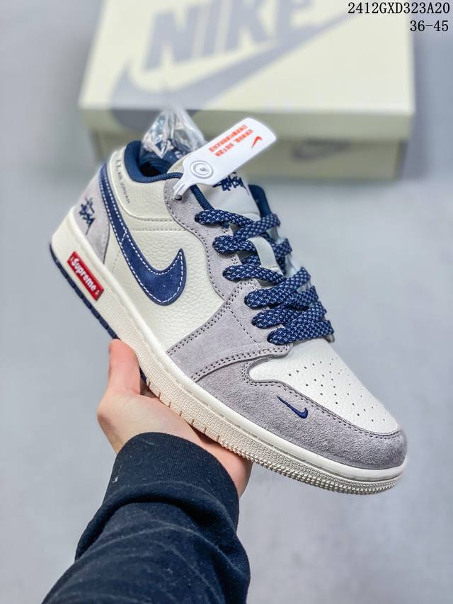 海外爆款限量发售！公司级 Nike Sb Dunk Low“Bape联名 米白藏蓝勾” 周年高端定制 低帮休闲板鞋 定制鞋盒 大厂纯原品质出货 超高清洁度 皮料