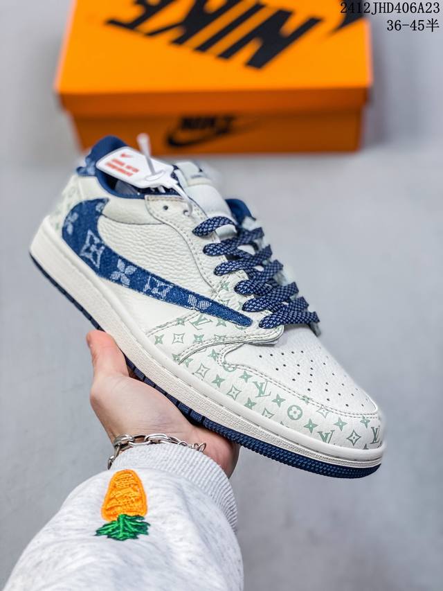 海外爆款限量发售！公司级 Travis Scott X Fragment Design X Jordan Air Jordan 1 Low Og Sp Lv联名