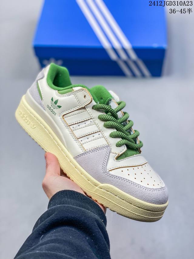 阿迪达斯forum板鞋系列阿迪84款 棕色小麦id0989 阿迪达斯adidas Originals Forum Low Cl 复古耐磨防滑轻便低帮板鞋 男女鞋