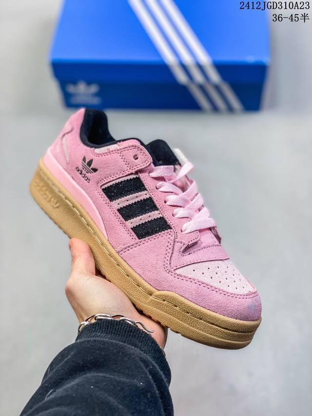 阿迪达斯forum板鞋系列阿迪84款 棕色小麦id0989 阿迪达斯adidas Originals Forum Low Cl 复古耐磨防滑轻便低帮板鞋 男女鞋