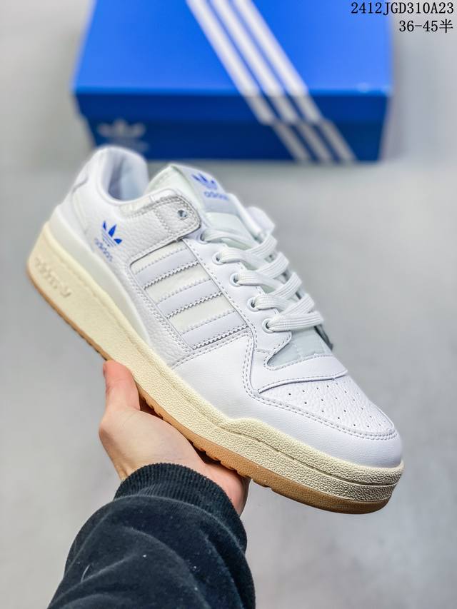 阿迪达斯forum板鞋系列阿迪84款 棕色小麦id0989 阿迪达斯adidas Originals Forum Low Cl 复古耐磨防滑轻便低帮板鞋 男女鞋