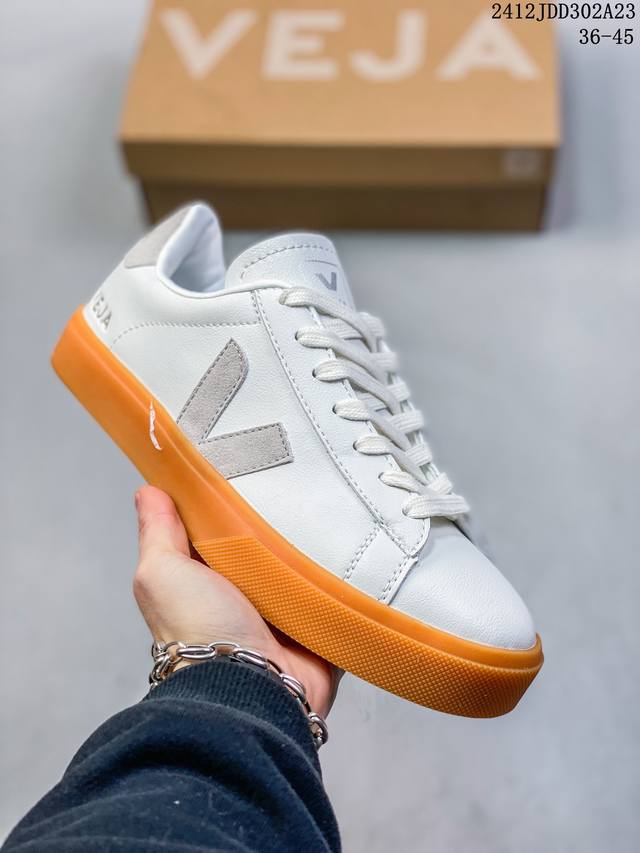 Ins爆款法国国民v字经典鞋 Veja Leather Extra Sneakers 春季入夏简约百搭款 尺码:36-45 Id:12J 302A23