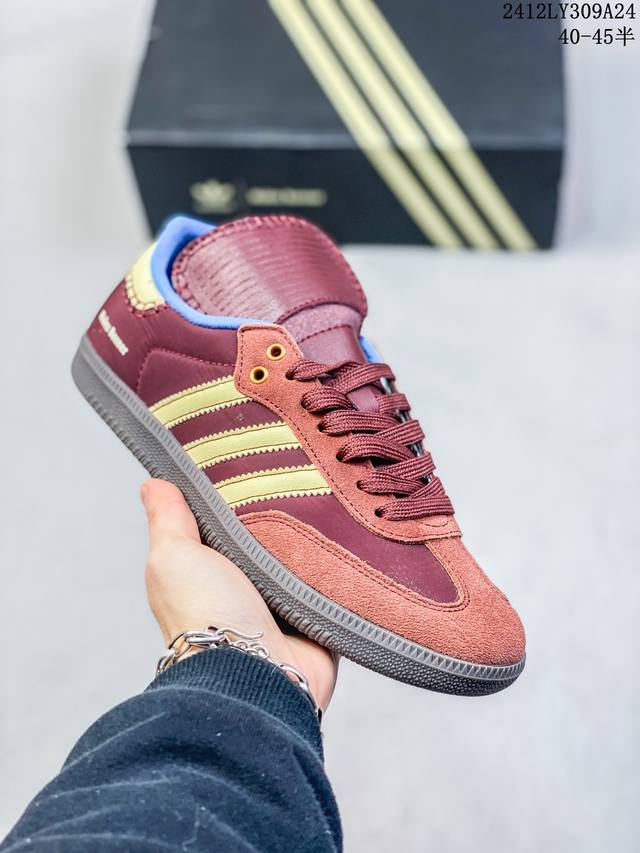 特价 Wales Bonner X Adidas Samba Pony Tonal 这款桑巴鞋展示了高质量的工艺 带有装饰的超锁缝制和无缝的手感 柔软、柔软的皮