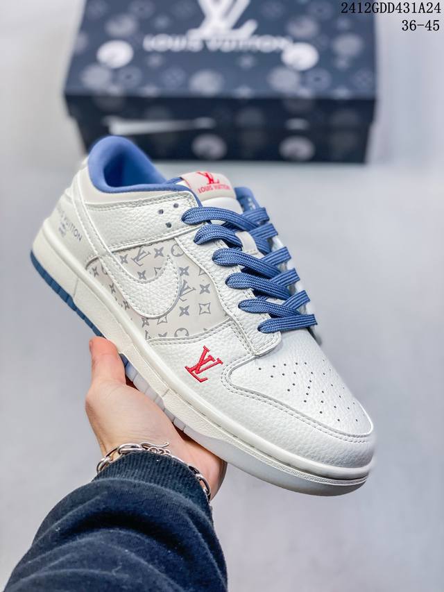 新款上新 Nk Sb Dunk Low Lv联名牛仔蓝 周年高端定制 低帮休闲板鞋 #高端定制鞋盒 原装头层材料 独家版型蒸餾加工 大厂纯原品质出货 超高清洁度