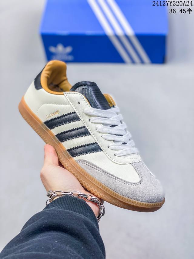 原盒特价 公司级adidas Originals Wb Pony Leo Samba Og 桑巴舞系列绅士德训足球风百搭低帮休闲运动板鞋 货号:Ie0578 尺