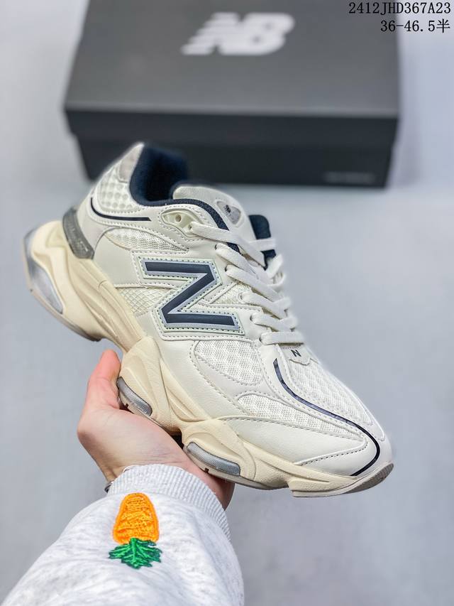 Newbalance Nb 9060潮流复古减震防滑耐磨低帮 运动休闲鞋 男女同款浅灰色鞋身设计采用复古拼接鞋面，复古兼具匠心，细节彰显品质。中底柔软轻便，保证