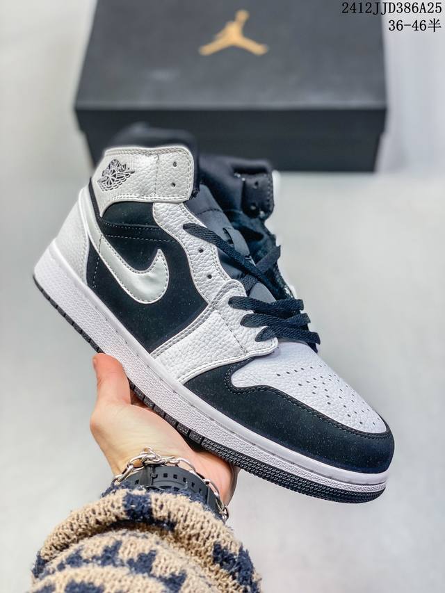 耐克 Nike Air Jordan 1 Mid 女子篮球鞋时尚轻盈板鞋aj1乔1运动鞋 乔丹一代 高帮复古休闲篮球鞋 。Air Jordan 1 Mid 搭载