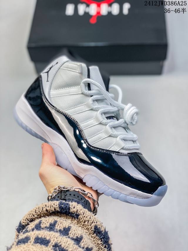 Air Jordan 11 Concord Aj11 乔11低帮红黑白漆皮篮球鞋 原楦原底开发，渠道客供头层皮，进口碳板 Solo气垫缓震中底 货号：37803