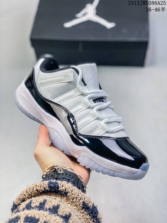 Air Jordan 11 Concord Aj11 乔11低帮红黑白漆皮篮球鞋 原楦原底开发，渠道客供头层皮，进口碳板 Solo气垫缓震中底 货号：37803