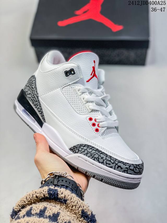 Air Jordan 3 Retro 迈克尔 乔丹aj3代中帮复古休闲运动文化篮球鞋 货号:Ck9246-001 Id12J 400A25 Size:36～47