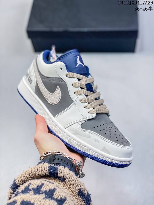 头层皮带半码 Jordan Air Jordan 1 Low Se 绸缎 低帮 复古篮球鞋 男款 黑灰 36-46带半码 尺码：见图 编码：12Jxd417A2