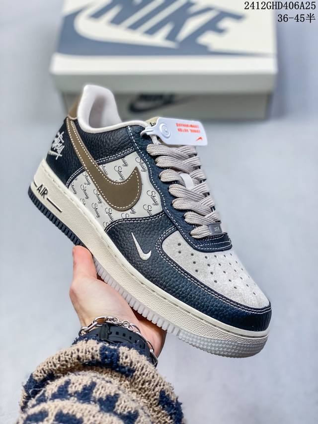 海外限量发售！公司级nike Air Force 1 '07 Low “Supreme联名--灰勾红小标”空军一号 低帮 运动鞋 休闲鞋 折边针车 工艺难度大