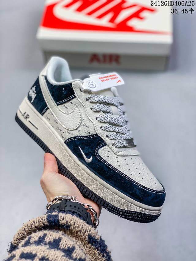 海外限量发售！公司级nike Air Force 1 '07 Low “Supreme联名--灰勾红小标”空军一号 低帮 运动鞋 休闲鞋 折边针车 工艺难度大