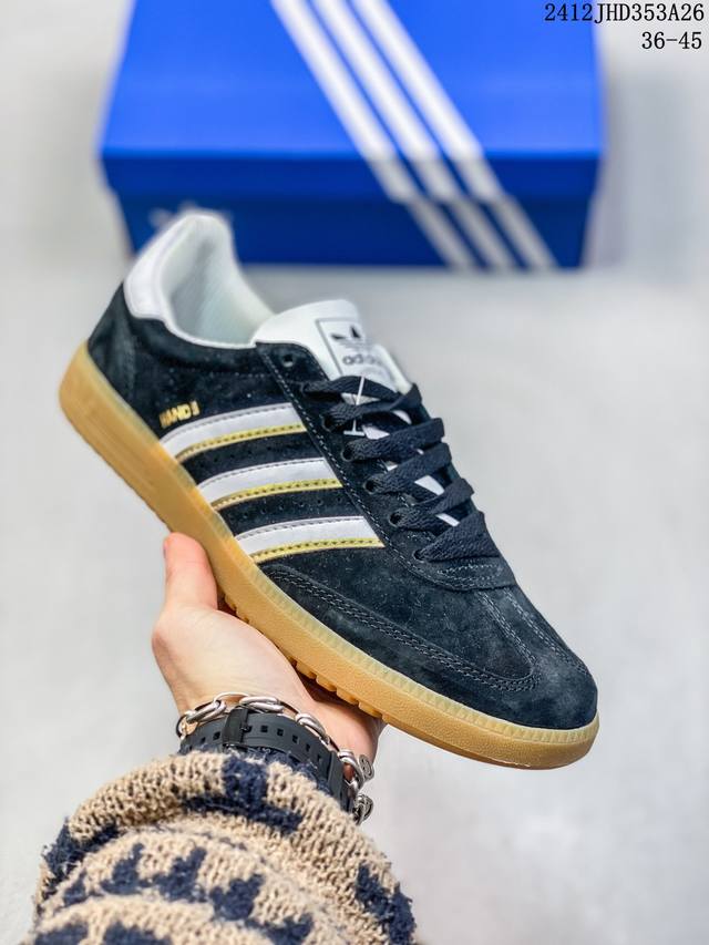 阿迪达斯 Adidas Handball Spezial 三叶草学院风复古休闲板鞋 橡胶底柔软绒面革经典运动鞋男女士鞋！ 货号：Id2115 编码：12Jhd3