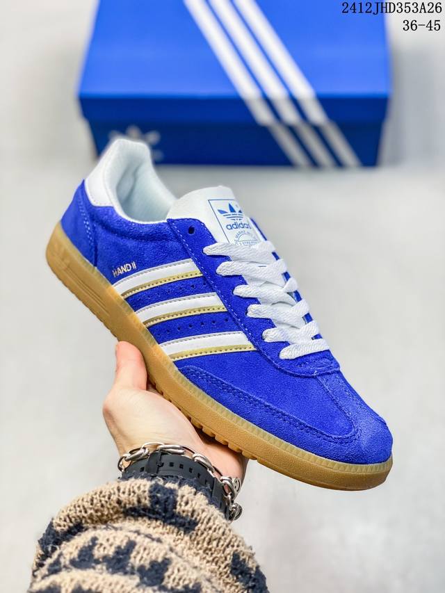 阿迪达斯 Adidas Handball Spezial 三叶草学院风复古休闲板鞋 橡胶底柔软绒面革经典运动鞋男女士鞋！ 货号：Id2115 编码：12Jhd3