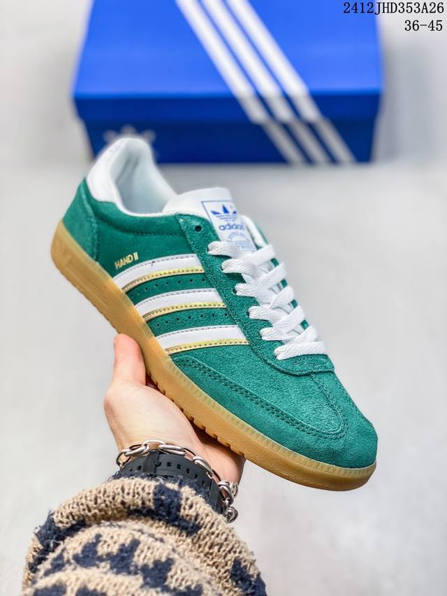 阿迪达斯 Adidas Handball Spezial 三叶草学院风复古休闲板鞋 橡胶底柔软绒面革经典运动鞋男女士鞋！ 货号：Id2115 编码：12Jhd3