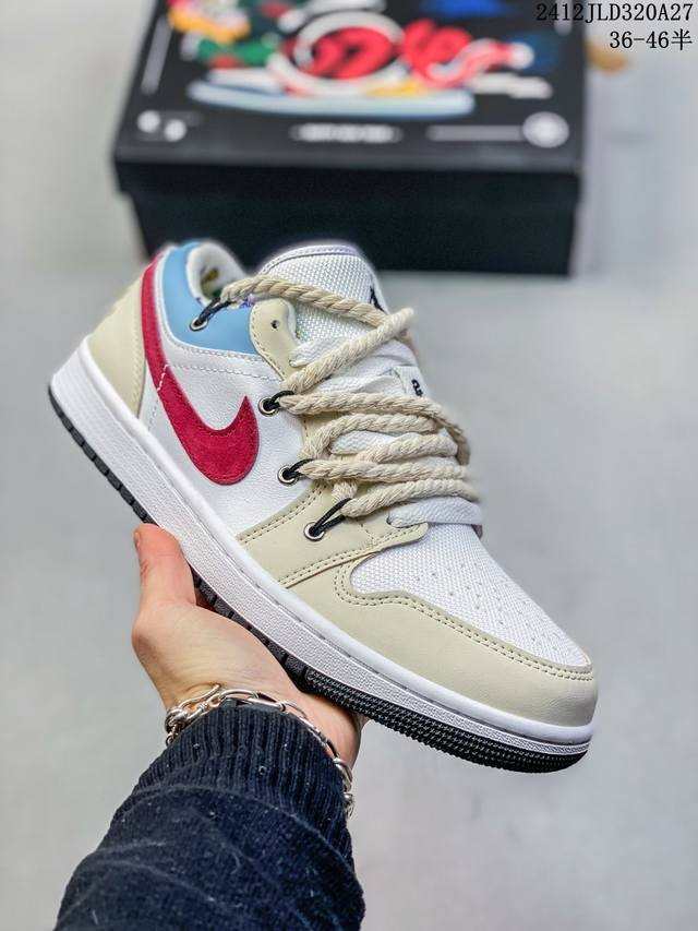 耐克 乔丹air Jordan 1 Low Aj1 乔1 乔丹1代aj1 解构绑带 双鞋带 低帮复古文化休闲运动篮球鞋。该鞋款从 1985 年元年款汲取设计灵感