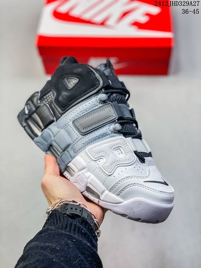 耐克 Nike Air More Uptempo '96 皮蓬全掌气垫男女子运动鞋厚底增高缓震慢跑鞋。续写 20 世纪 80 年代和 90 年代篮球运动飞速发展