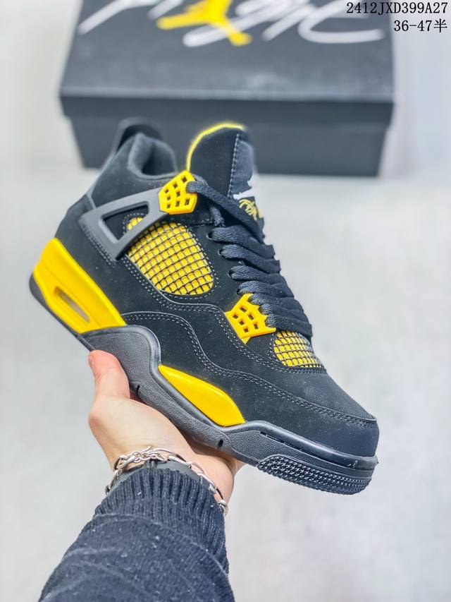 头层皮升级乳胶鞋垫 1:1原版还原air Jordan Aj4 Retro 原鞋开发原楦原纸板同源开发 完美呈现乔4的版型 内侧正确双色网格 还原细节 原厂皮料