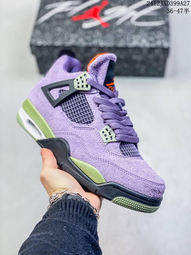 头层皮升级乳胶鞋垫 1:1原版还原air Jordan Aj4 Retro 原鞋开发原楦原纸板同源开发 完美呈现乔4的版型 内侧正确双色网格 还原细节 原厂皮料