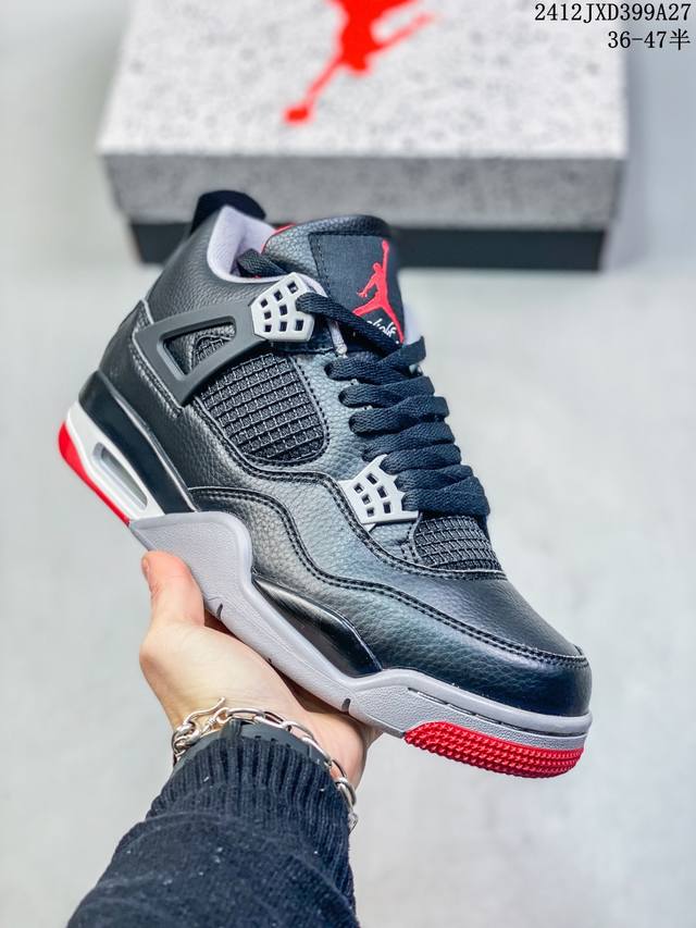 头层皮升级乳胶鞋垫 1:1原版还原air Jordan Aj4 Retro 原鞋开发原楦原纸板同源开发 完美呈现乔4的版型 内侧正确双色网格 还原细节 原厂皮料