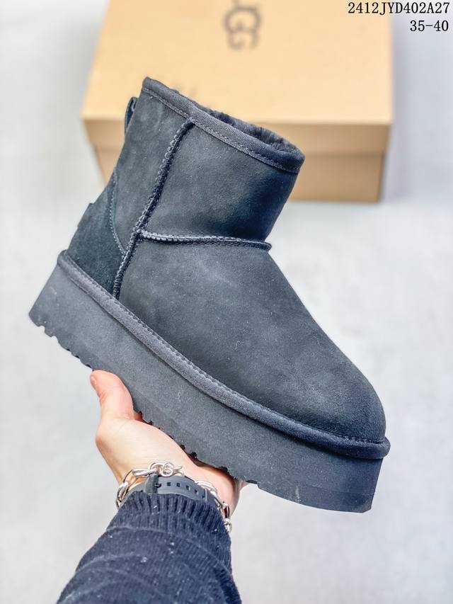 Ugg Australia 周冬雨同款高帮雪地鞋 冬季款加绒保暖 牛皮材质靴鞋 Size:36-40码 #12Jyd402A27