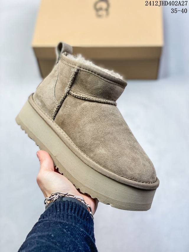 Ugg Dakota Che 冬季款加绒保暖高帮雪地靴 牛角扣 牛皮材质 皮毛一体 Size:35-40码 # 12Jhd402A27