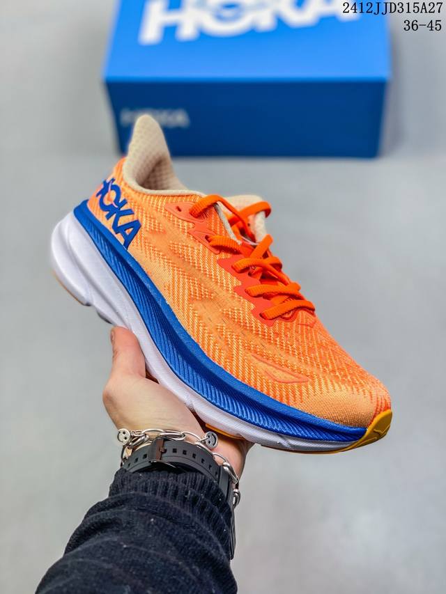 Hoka One One 男女款克利夫顿9跑步鞋clifton9 缓震马拉松跑鞋轻便 12Jjd315A27