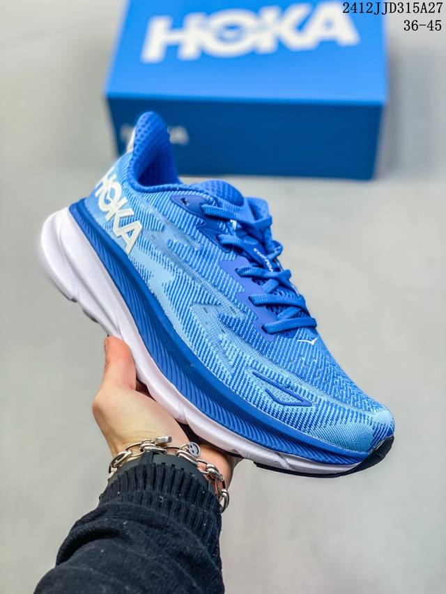 Hoka One One 男女款克利夫顿9跑步鞋clifton9 缓震马拉松跑鞋轻便 12Jjd315A27