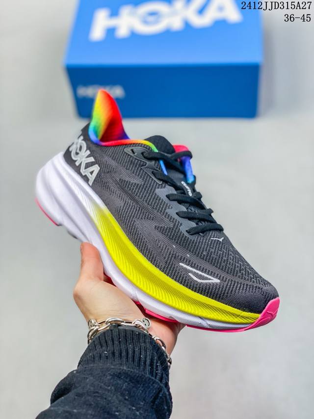 Hoka One One 男女款克利夫顿9跑步鞋clifton9 缓震马拉松跑鞋轻便 12Jjd315A27